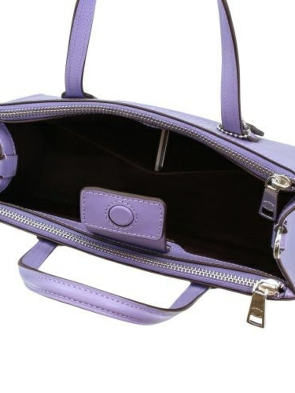 Coach Lavender Leather Satchel with Embossed 'C' - Picture 8 of 8
